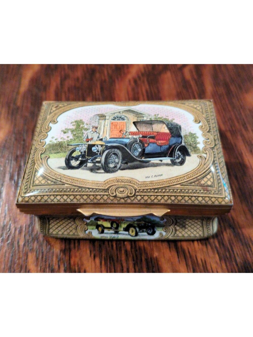Halcyon Days Enamel Trinket Box Rolls-Royce 75 Anniversary Ltd Ed # 348 with COA